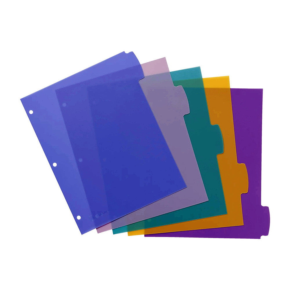 Avery Write & Erase Plastic Divider, Assorted, Big Tab, 5-Tab, 1 Set